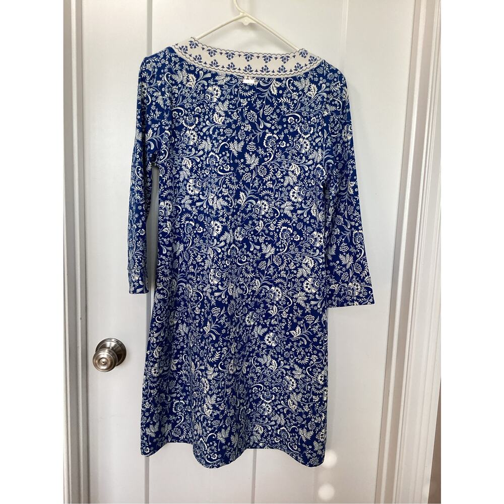 Cabana Life Aspen embroidered Tunic dress blue floral print women's size medium - Picture 7 of 12